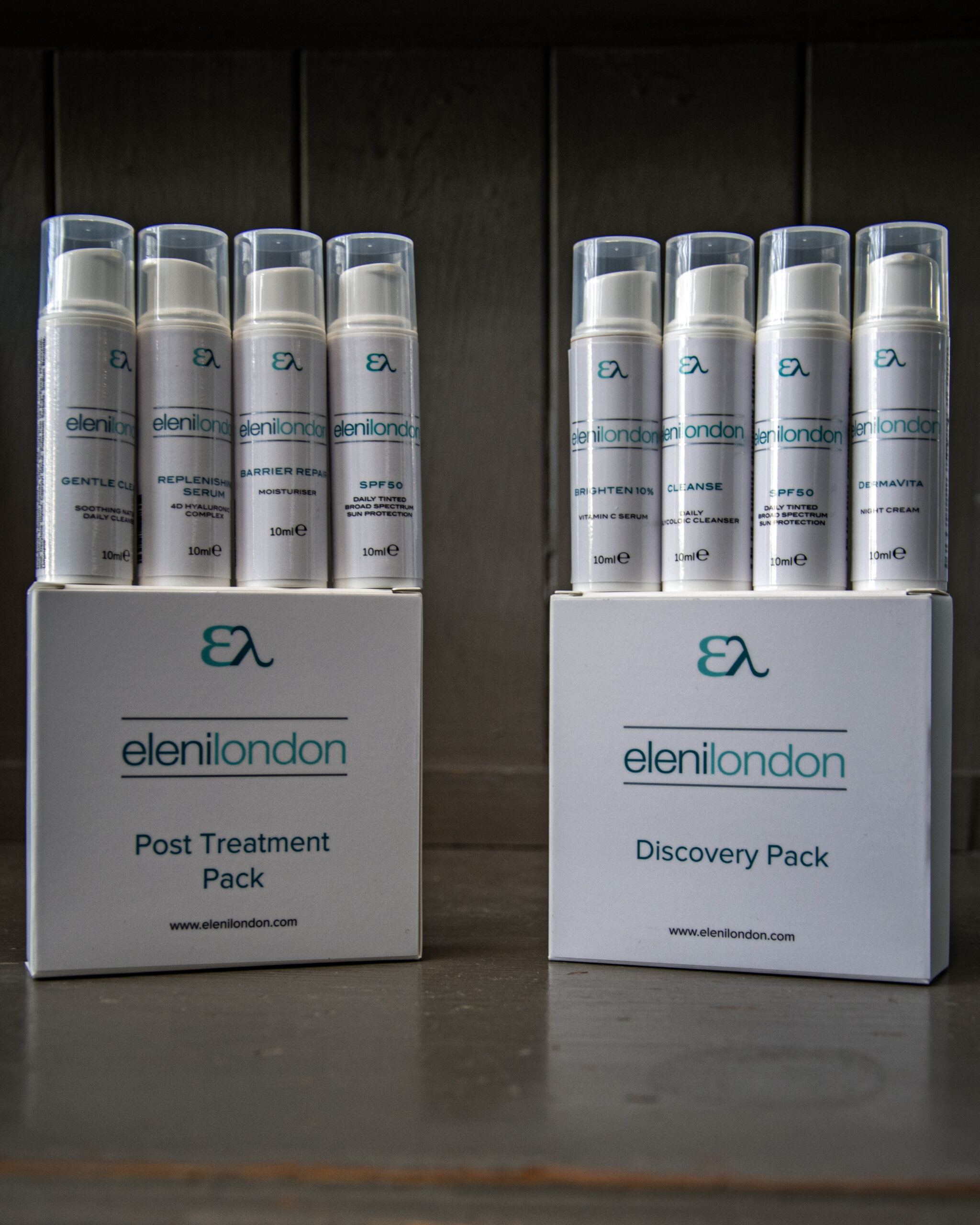 EleniLondon skincare post treatment and discovery packs